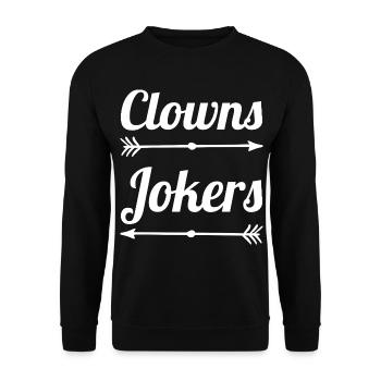 Clowns and Jokers Design – Fools & Jokers - Unisex Sweatshirt - black - Front - Alina (178cm) & Michal (187cm)
