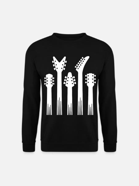 Guitar Headstock Silhouettes - Unisex Sweatshirt - black