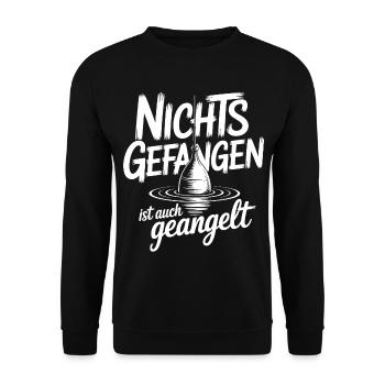 Angeln Humor Shirt - Unisex Pullover - Schwarz - Vorne - Alina (178cm) & Michal (187cm)