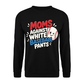 Maman Baseball : Humour Lessive et Sport - Sweat-shirt Unisexe - noir - Devant - Alina (178cm) & Michal (187cm)