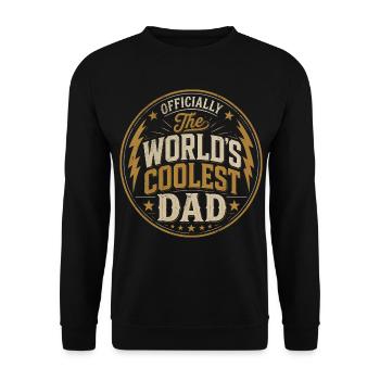 Officially the Coolest Dad in the World - Unisex Sweatshirt - black - Front - Alina (178cm) & Michal (187cm)
