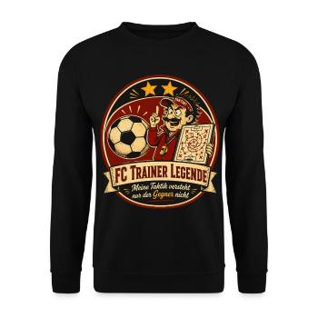 FC Trainer Legende - Unisex Pullover - Schwarz - Vorne - Alina (178cm) & Michal (187cm)