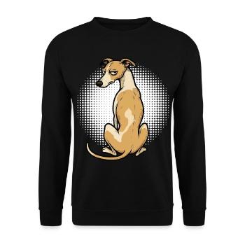 Whippet Windhund Whippets Windhundbesitzer - Unisex Pullover - Schwarz - Vorne - Alina (178cm) & Michal (187cm)