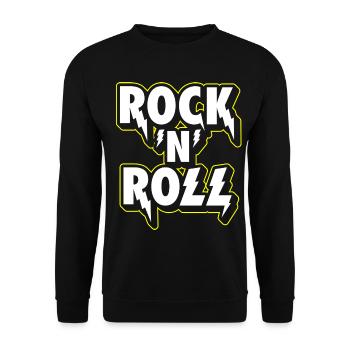 Rock 'N' Roll Lightning 3D-Logo - Unisex Pullover - Schwarz - Vorne - Alina (178cm) & Michal (187cm)