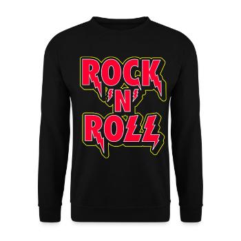 Rock 'n' Roll 3D-Logo - Unisex Pullover - Schwarz - Vorne - Alina (178cm) & Michal (187cm)