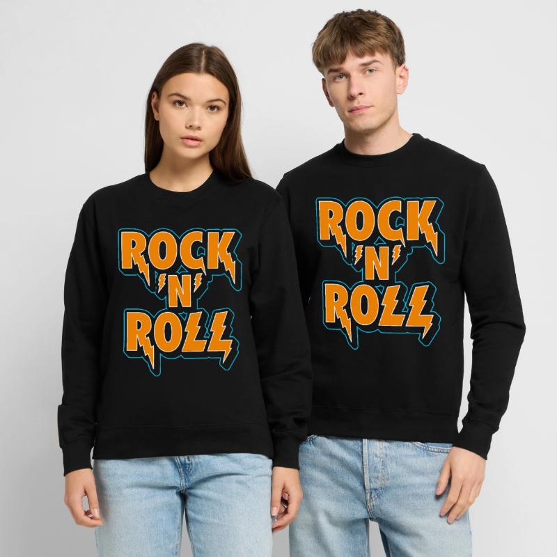 Logo typographique 3D Rock 'N' Roll Sweat-shirt Unisexe
