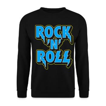 Rock 'N' Roll Typographic 3D Logo - Unisex Sweatshirt - black - Front - Alina (178cm) & Michal (187cm)