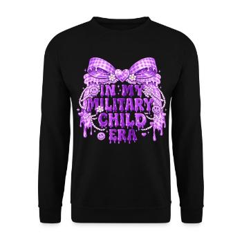 Military Child Era Lila | Militair Kindergeschenk - Unisex Pullover - Schwarz - Vorne - Alina (178cm) & Michal (187cm)