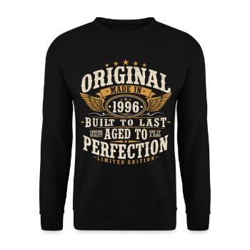 Original 1996 Vintage Vintage Birthday Gift - Unisex Sweatshirt - black - Front - Alina (178cm) & Michal (187cm)