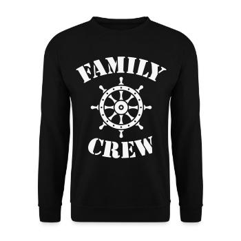 Family Crew (Steuerrad / Schiffscrew / White) - Unisex Pullover - Schwarz - Vorne - Alina (178cm) & Michal (187cm)