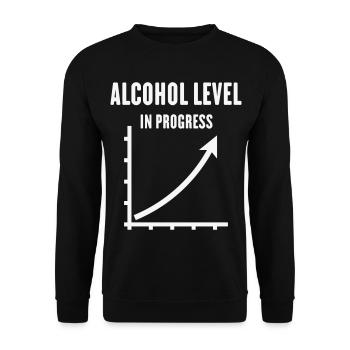 Alcohol Level In Progress (Drinking Team / White) - Unisex Pullover - Schwarz - Vorne - Alina (178cm) & Michal (187cm)