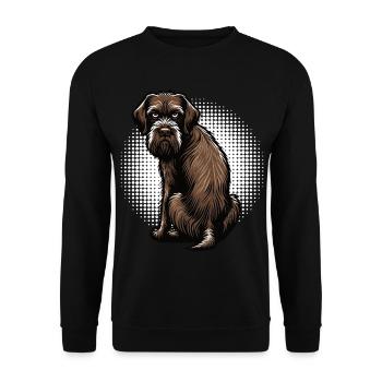 German Wirehaired German Wirehaired Owner - Unisex Sweatshirt - black - Front - Alina (178cm) & Michal (187cm)