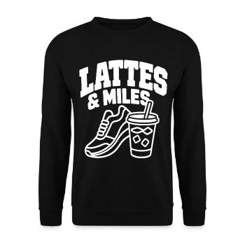 Laufclub Eiskaffee Laufen Sport Spruch T-Shirt - Unisex Pullover - Schwarz - Vorne - Alina (178cm) & Michal (187cm)