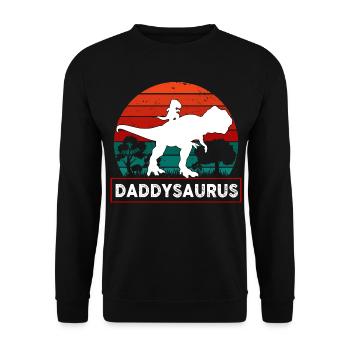 Papa Dinosaure Daddysaurus - Sweat-shirt Unisexe - noir - Devant - Alina (178cm) & Michal (187cm)