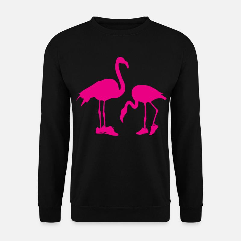 Pink Flamingo in Sneaker personalisierbar - Unisex Pullover - Schwarz
