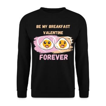 Breakfast Valentine - jolie tenue de la Saint-Valentin - Sweat-shirt Unisexe - noir - Devant - Alina (178cm) & Michal (187cm)