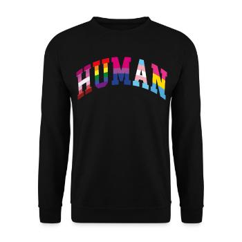 Human Rainbow Flag - Unisex Sweatshirt - black - Front - Alina (178cm) & Michal (187cm)