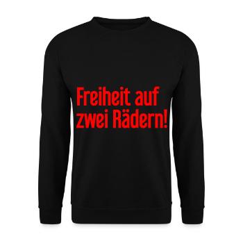 Freedom on Two Wheels - Cyclist Design - Unisex Sweatshirt - black - Front - Alina (178cm) & Michal (187cm)