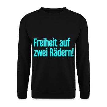 Freedom on Two Wheels - Cyclist Design - Unisex Sweatshirt - black - Front - Alina (178cm) & Michal (187cm)