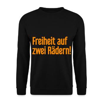 Freedom on Two Wheels - Cyclist Design - Unisex Sweatshirt - black - Front - Alina (178cm) & Michal (187cm)
