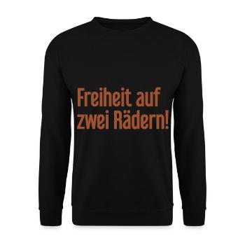 Freedom on Two Wheels - Cyclist Design - Unisex Sweatshirt - black - Front - Alina (178cm) & Michal (187cm)