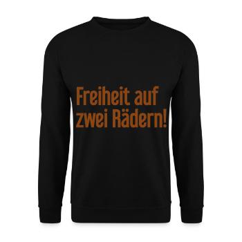 Freedom on Two Wheels - Cyclist Design - Unisex Sweatshirt - black - Front - Alina (178cm) & Michal (187cm)