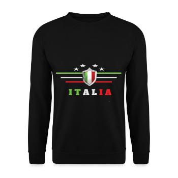 Football Italy Italian flag Triko - Unisex Sweatshirt - black - Front - Alina (178cm) & Michal (187cm)