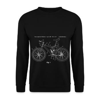 Mountainbike MTB Fahrrad Bike Patent Geschenk - Unisex Pullover - Schwarz - Vorne - Alina (178cm) & Michal (187cm)