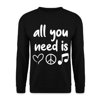 Musik - Unisex Pullover - Schwarz - Vorne - Alina (178cm) & Michal (187cm)