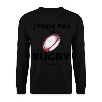 Rugbywoman rugbyman rugby - Sweat-shirt Unisexe - noir - Devant - Alina (178cm) & Michal (187cm)