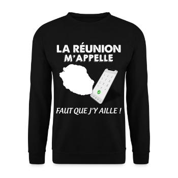 la Réunion M'Appelle Idée Cadeau - Sweat-shirt Unisexe - noir - Devant - Alina (178cm) & Michal (187cm)