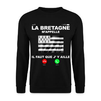 Cadeau pour homme et femme de la Bretagne - Sweat-shirt Unisexe - noir - Devant - Alina (178cm) & Michal (187cm)