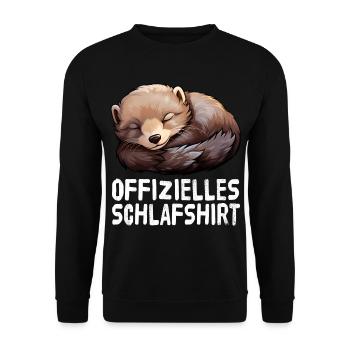 Official Sleep Shirt American Mink Mink - Unisex Sweatshirt - black - Front - Alina (178cm) & Michal (187cm)