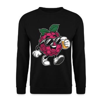 Himbeer Bier - Unisex Pullover - Schwarz - Vorne - Alina (178cm) & Michal (187cm)