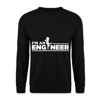 Ich bin ein Ingenieur! - Unisex Pullover - Schwarz - Vorne - Alina (178cm) & Michal (187cm)