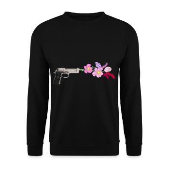 Flower Gun - Unisex Sweatshirt - black - Front - Alina (178cm) & Michal (187cm)
