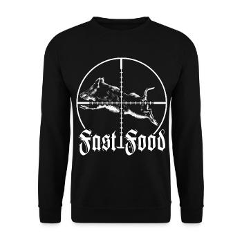 Restauration rapide Chasseur Chasse Sanglier Chasse Sanglier Chasse Au Sanglier Chasse - Sweat-shirt Unisexe - noir - Devant - Alina (178cm) & Michal (187cm)