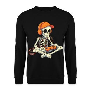 Skelett Halloween Gamer Gaming Junge Kinder Boy - Unisex Pullover - Schwarz - Vorne - Alina (178cm) & Michal (187cm)