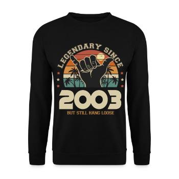 Geburtstag Jahrgang 2003 shaka Cooles Geschenk 20 Jahre - Unisex Pullover - Schwarz - Vorne - Alina (178cm) & Michal (187cm)