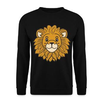 Mignon bébé Lion tête de lion enfants Illustration - Sweat-shirt Unisexe - noir - Devant - Alina (178cm) & Michal (187cm)
