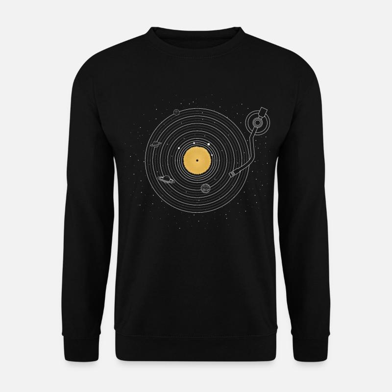 Vinyl Sonnensystem Schallplatte Vintage Retro - Unisex Pullover - Schwarz