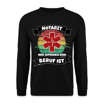 Notarzt - Unisex Pullover - Schwarz - Vorne - Alina (178cm) & Michal (187cm)