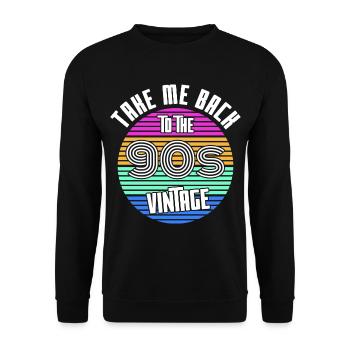 Né dans les années 90 - Sweat-shirt Unisexe - noir - Devant - Alina (178cm) & Michal (187cm)