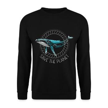 Baleine à bosse - Sauvez la planète - Sweat-shirt Unisexe - noir - Devant - Alina (178cm) & Michal (187cm)