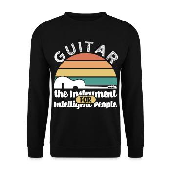 Gitarre retro Spruch - Unisex Pullover - Schwarz - Vorne - Alina (178cm) & Michal (187cm)