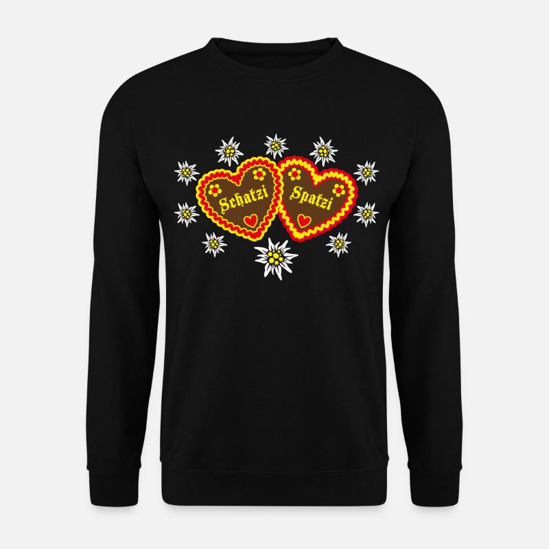 81 Lebkuchenherzen Schatzi Spatzi Verliebte Herzen - Unisex Pullover - Schwarz