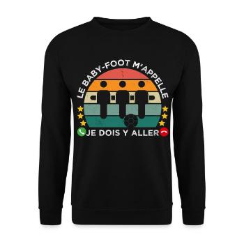 Le baby-foot m' appelle humour baby-foot vintage - Sweat-shirt Unisexe - noir - Devant - Alina (178cm) & Michal (187cm)