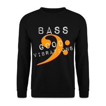 bass-good vibrations - Unisex Pullover - Schwarz - Vorne - Alina (178cm) & Michal (187cm)