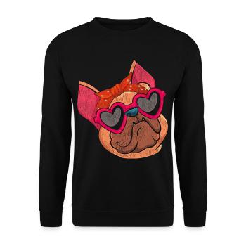Bulldog français - Sweat-shirt Unisexe - noir - Devant - Alina (178cm) & Michal (187cm)