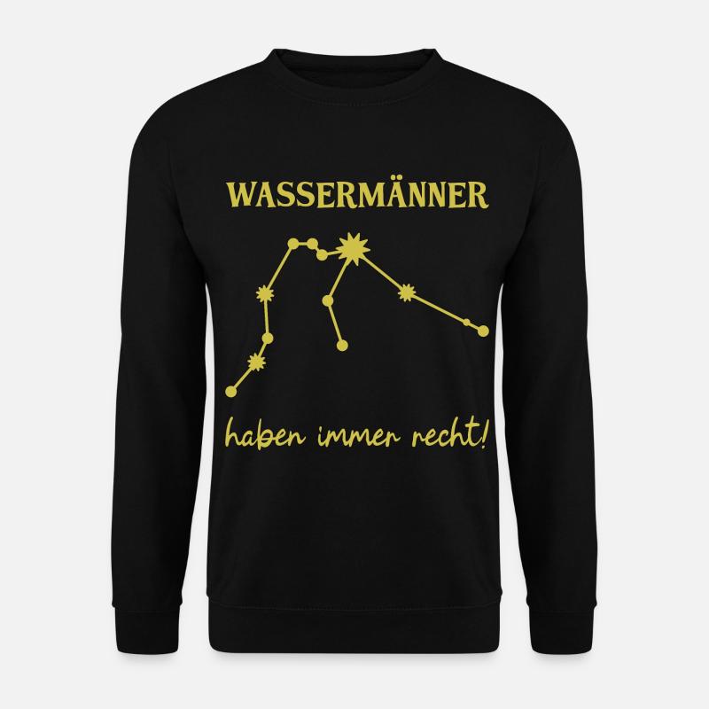 Wassermann Wassermänner Sternzeichen Geschenk - Unisex Pullover - Schwarz